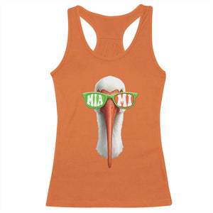 Vintage Miami White Ibis with Sunglasses Racerback Tank Top TS11 Orange Print Your Wear
