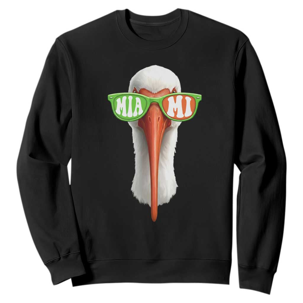 Vintage Miami White Ibis with Sunglasses Sweatshirt TS11 Black Print Your Wear