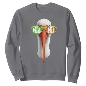 Vintage Miami White Ibis with Sunglasses Sweatshirt TS11 Charcoal Print Your Wear