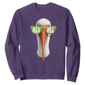 Vintage Miami White Ibis with Sunglasses Sweatshirt TS11 Purple Print Your Wear