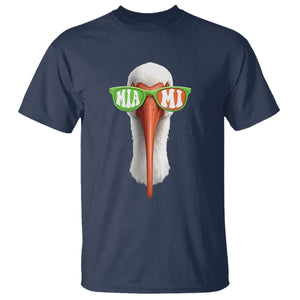 Vintage Miami White Ibis with Sunglasses T Shirt TS11 Navy Print Your Wear