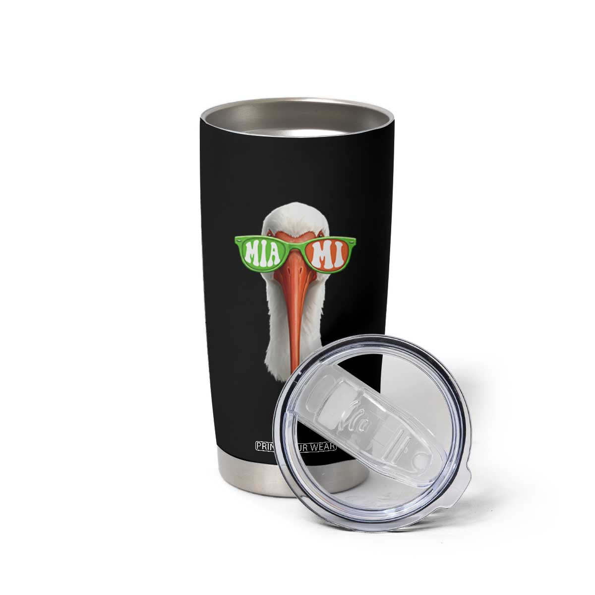 Vintage Miami White Ibis with Sunglasses Tumbler Cup TS11 Print Your Wear