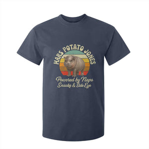 Funny Mars Potato Jones T Shirt For Kid Powered by Naps Snacks Side Eye Pygmy Hippo TS11 Navy Print Your Wear