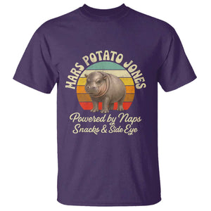 Funny Mars Potato Jones T Shirt Powered by Naps Snacks Side Eye Pygmy Hippo TS11 Purple Print Your Wear