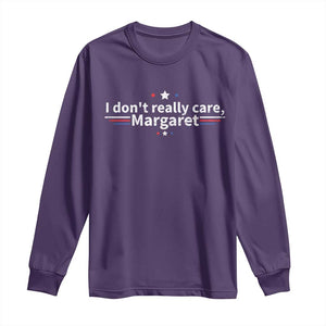 Funny JD Vance 2025 I Don't Really Care Margaret Long Sleeve Shirt Vintage USA Flag Star TS11 Purple Print Your Wear