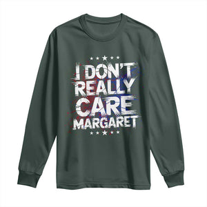 Funny JD Vance 2025 I Don't Really Care Margaret Long Sleeve Shirt Star TS11 Dark Forest Green Print Your Wear