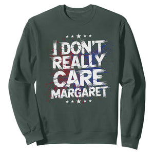 Funny JD Vance 2025 I Don't Really Care Margaret Sweatshirt Star TS11 Dark Forest Green Print Your Wear