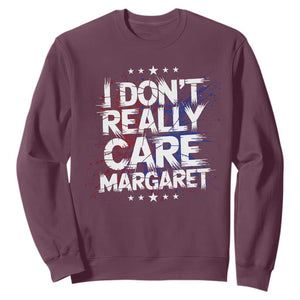 Funny JD Vance 2025 I Don't Really Care Margaret Sweatshirt Star TS11 Maroon Print Your Wear