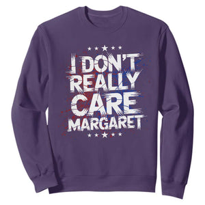 Funny JD Vance 2025 I Don't Really Care Margaret Sweatshirt Star TS11 Purple Print Your Wear