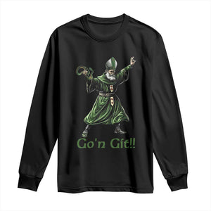 Funny St Patrick's Day Long Sleeve Shirt Go'n Git Saint Patrick Snake TS11 Black Print Your Wear