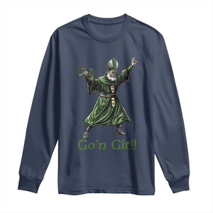 Funny St Patrick's Day Long Sleeve Shirt Go'n Git Saint Patrick Snake TS11 Navy Print Your Wear