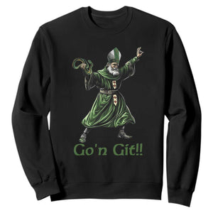 Funny St Patrick's Day Sweatshirt Go'n Git Saint Patrick Snake TS11 Black Print Your Wear