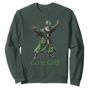 Funny St Patrick's Day Sweatshirt Go'n Git Saint Patrick Snake TS11 Dark Forest Green Print Your Wear