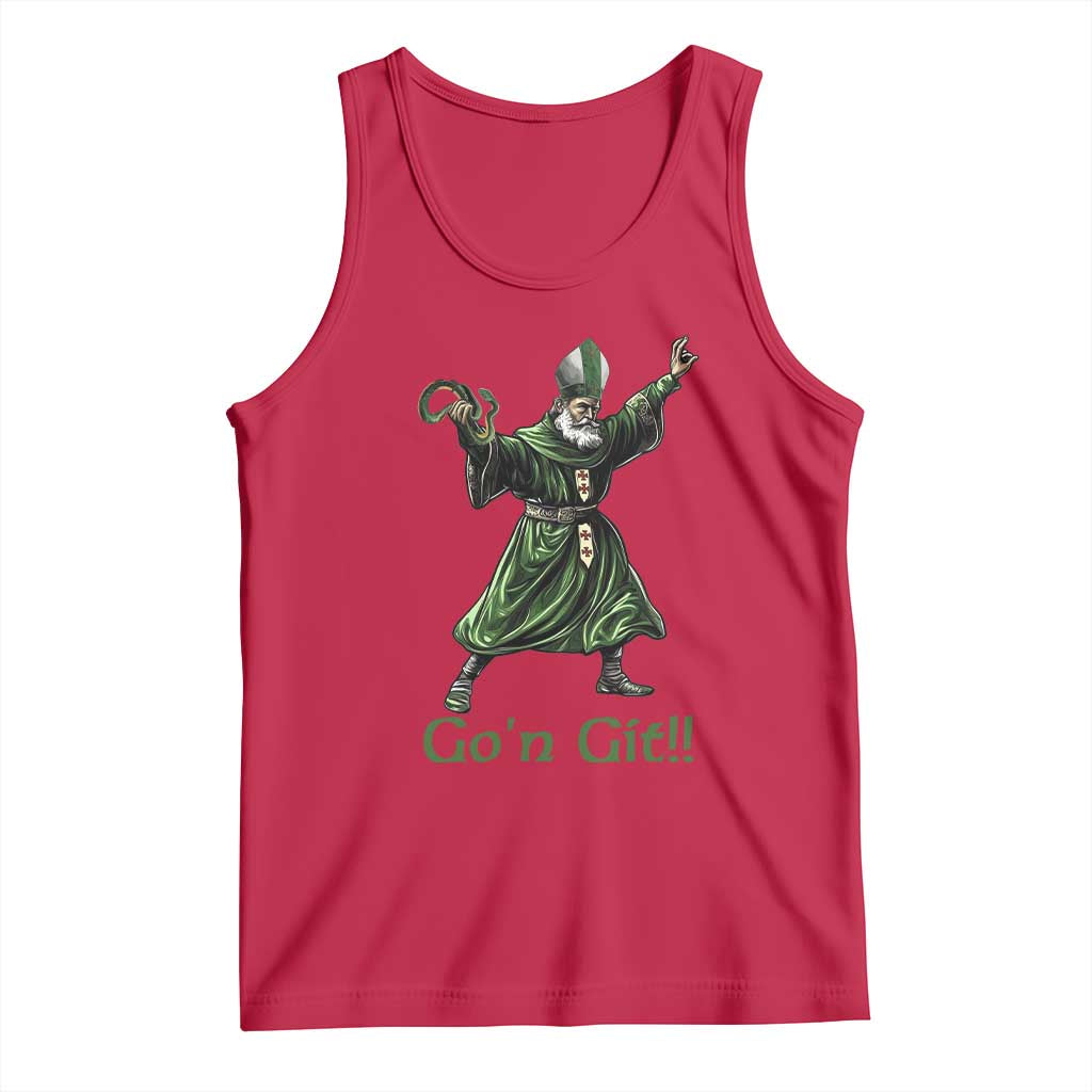 Funny St Patrick's Day Tank Top Go'n Git Saint Patrick Snake TS11 Red Print Your Wear