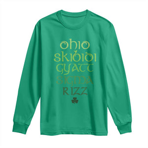 Funny Ohio Skibidi Gyatt Sigma Rizz St Patrick's Day Long Sleeve Shirt Shamrock TS11 Irish Green Print Your Wear