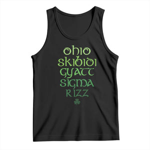 Funny Ohio Skibidi Gyatt Sigma Rizz St Patrick's Day Tank Top Shamrock TS11 Black Print Your Wear