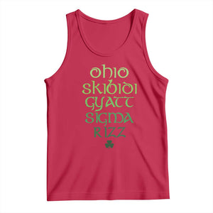 Funny Ohio Skibidi Gyatt Sigma Rizz St Patrick's Day Tank Top Shamrock TS11 Red Print Your Wear