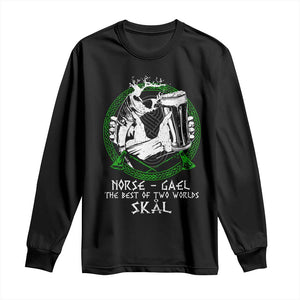 Funny Norse Gael The Best Of Two Worlds Skal Long Sleeve Shirt Irish Viking Beer TS11 Black Print Your Wear