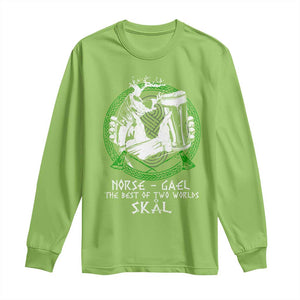 Funny Norse Gael The Best Of Two Worlds Skal Long Sleeve Shirt Irish Viking Beer TS11 Lime Print Your Wear