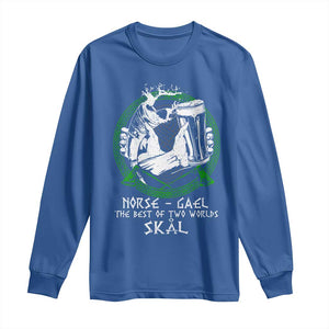 Funny Norse Gael The Best Of Two Worlds Skal Long Sleeve Shirt Irish Viking Beer TS11 Royal Blue Print Your Wear