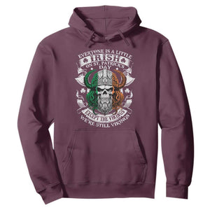 Funny Irish Viking Hoodie Everyone Is A Little Irish On St Patrick's Day TS11 Maroon Print Your Wear