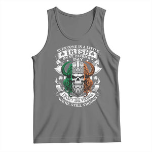 Funny Irish Viking Tank Top Everyone Is A Little Irish On St Patrick's Day TS11 Black Heather Print Your Wear