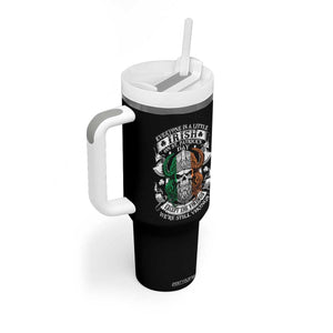 Funny Irish Viking Tumbler With Handle Everyone Is A Little Irish On St Patrick's Day TS11 Print Your Wear