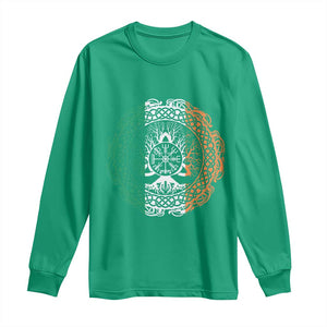 Norse Gaels Viking Yggdrasil Awe Tree Long Sleeve Shirt Irish St Patricks Day TS11 Irish Green Print Your Wear