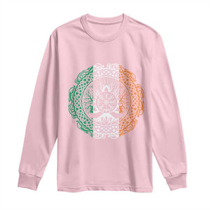 Norse Gaels Viking Yggdrasil Awe Tree Long Sleeve Shirt Irish St Patricks Day TS11 Light Pink Print Your Wear