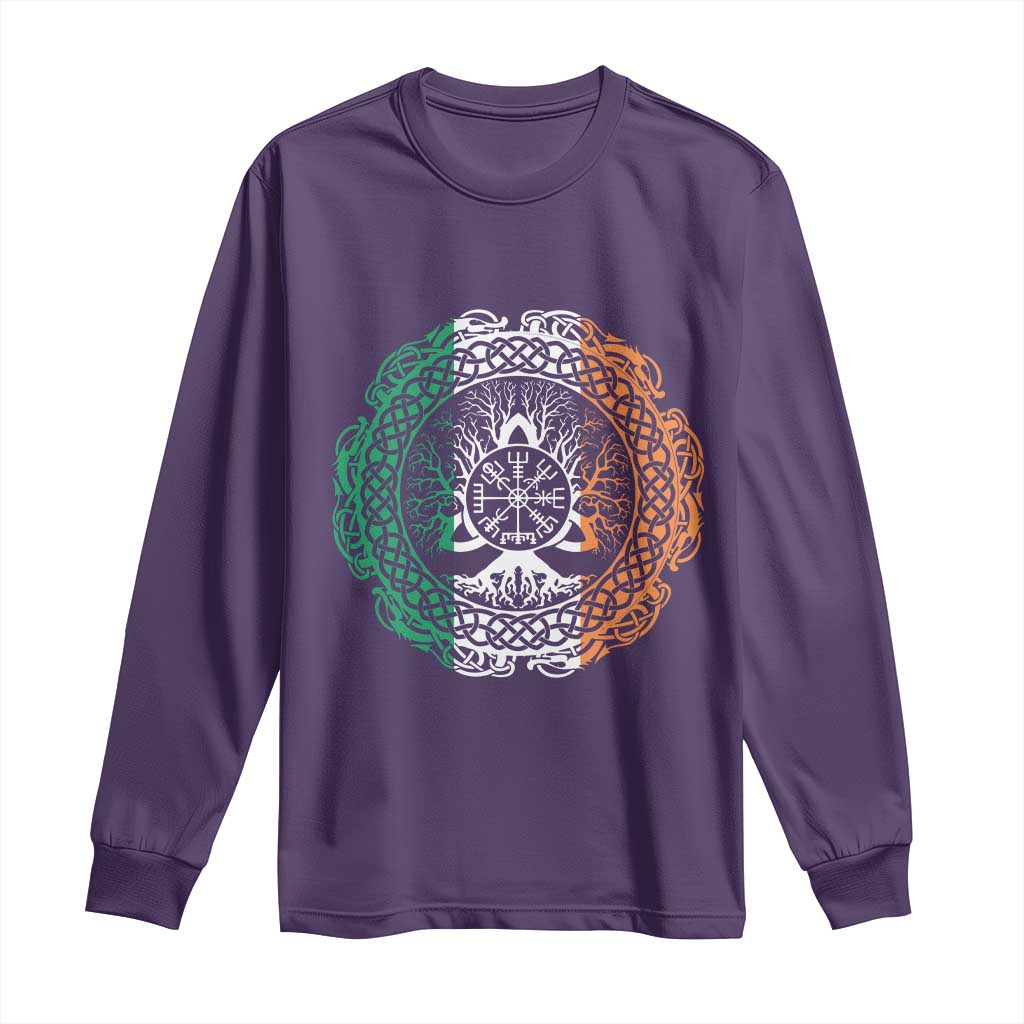 Norse Gaels Viking Yggdrasil Awe Tree Long Sleeve Shirt Irish St Patricks Day TS11 Purple Print Your Wear