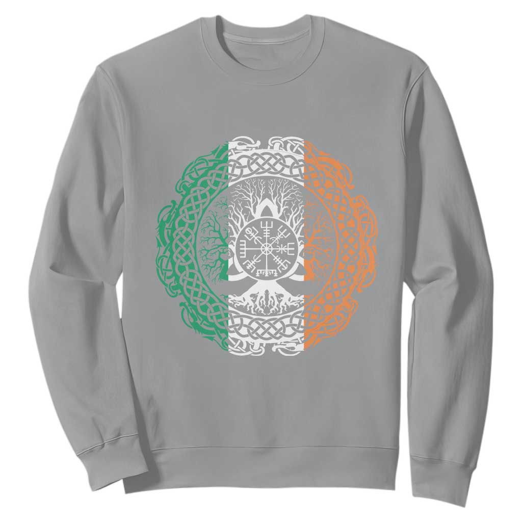 Norse Gaels Viking Yggdrasil Awe Tree Sweatshirt Irish St Patricks Day TS11 Sport Gray Print Your Wear