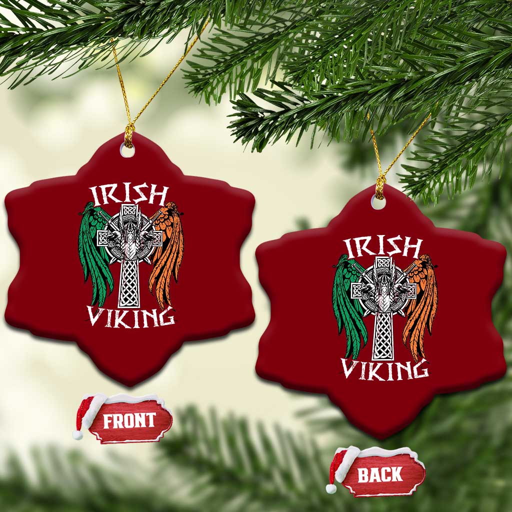 Irish Viking Ceramic Ornament Vintage Shamrock Celtic Viking Skull TS11 Print Your Wear