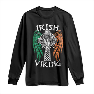 Irish Viking Long Sleeve Shirt Vintage Shamrock Celtic Viking Skull TS11 Black Print Your Wear