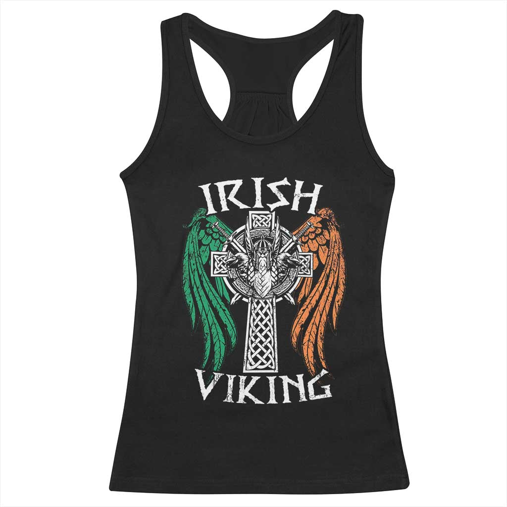 Irish Viking Racerback Tank Top Vintage Shamrock Celtic Viking Skull TS11 Black Print Your Wear