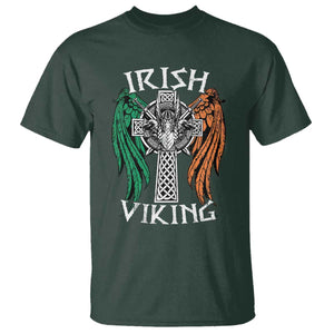 Irish Viking T Shirt Vintage Shamrock Celtic Viking Skull TS11 Dark Forest Green Print Your Wear