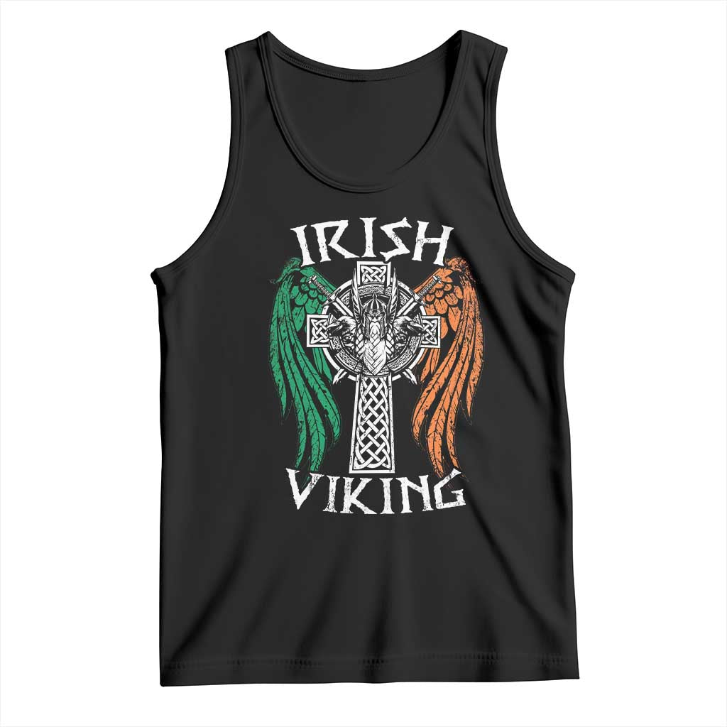 Irish Viking Tank Top Vintage Shamrock Celtic Viking Skull TS11 Black Print Your Wear