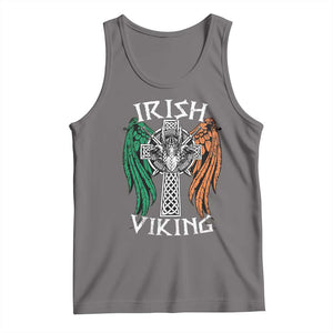 Irish Viking Tank Top Vintage Shamrock Celtic Viking Skull TS11 Deep Heather Print Your Wear