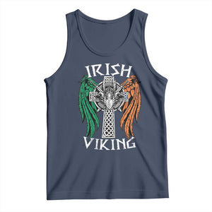 Irish Viking Tank Top Vintage Shamrock Celtic Viking Skull TS11 Navy Print Your Wear