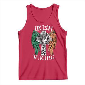 Irish Viking Tank Top Vintage Shamrock Celtic Viking Skull TS11 Red Print Your Wear