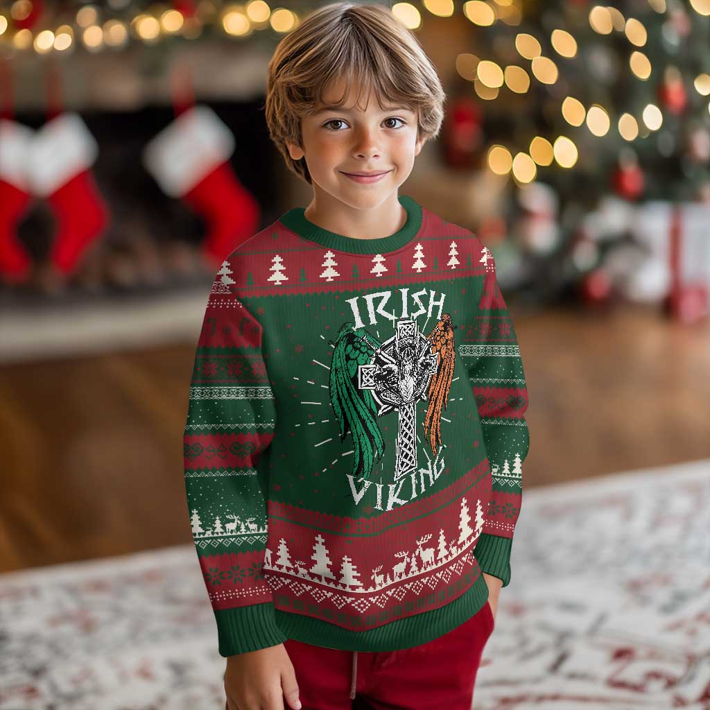 Irish Viking Knit Sweatshirt Vintage Shamrock Celtic Viking Skull TS11 Christmas Print Your Wear
