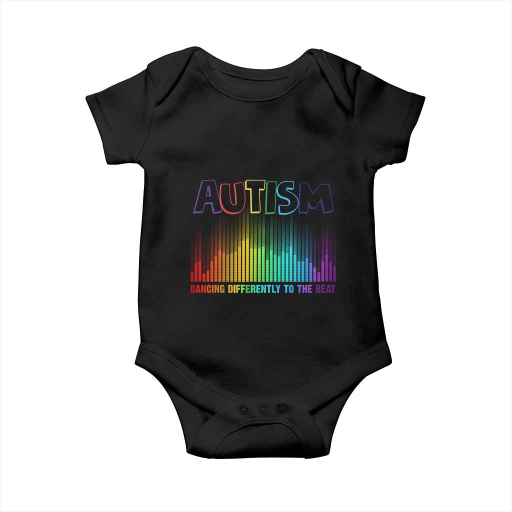 Autism Awareness Baby Onesie Autism Dancing Differently To The Beat TS11 Black Print Your Wear
