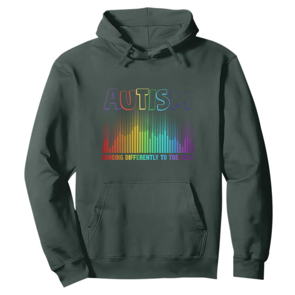 Autism Awareness Hoodie Autism Dancing Differently To The Beat TS11 Dark Forest Green Print Your Wear