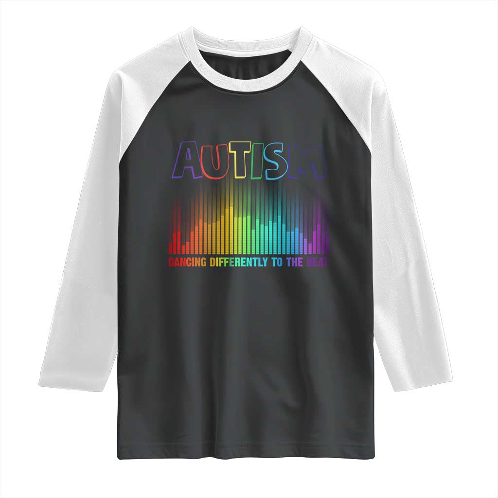 Autism Awareness Raglan Shirt Autism Dancing Differently To The Beat TS11 Black White Print Your Wear