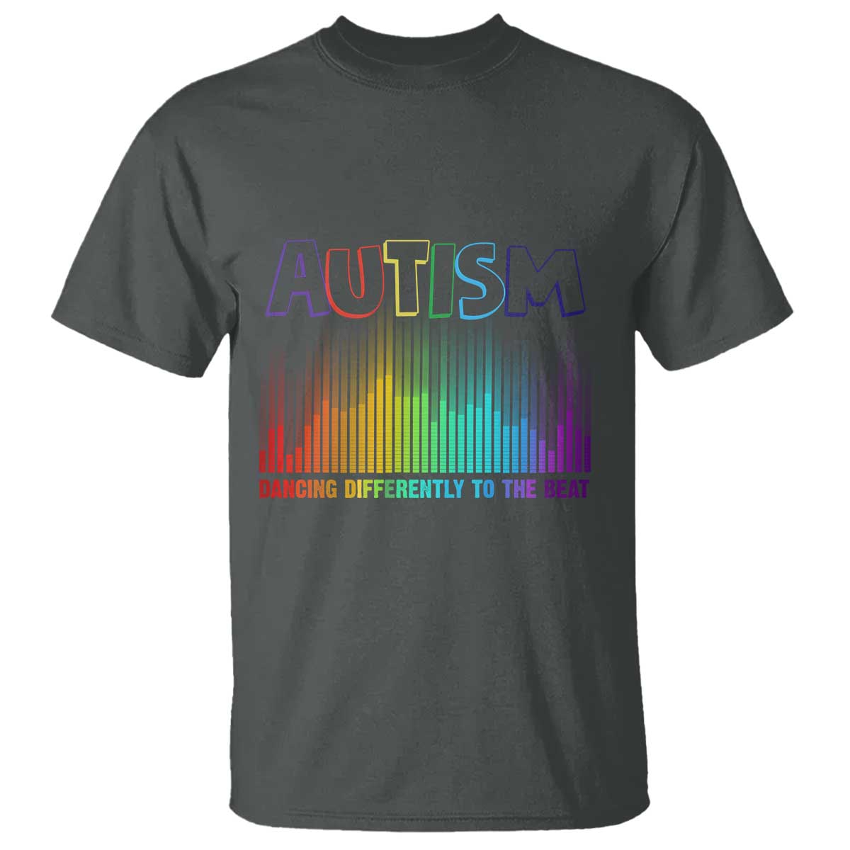 Autism Awareness T Shirt Autism Dancing Differently To The Beat TS11 Dark Heather Print Your Wear
