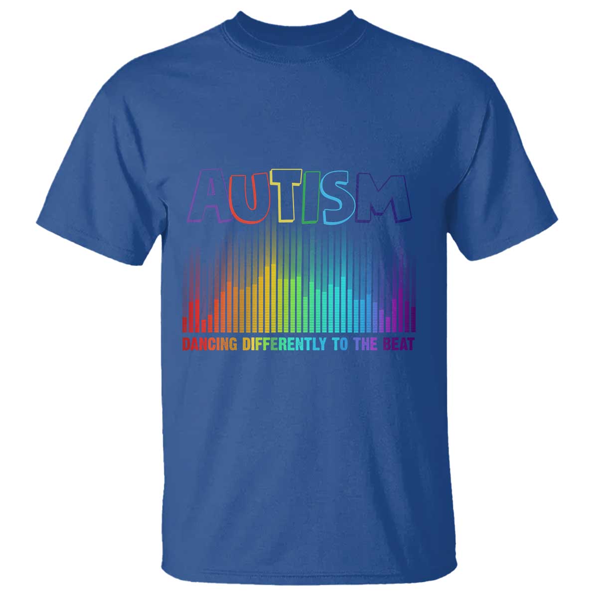 Autism Awareness T Shirt Autism Dancing Differently To The Beat TS11 Royal Blue Print Your Wear