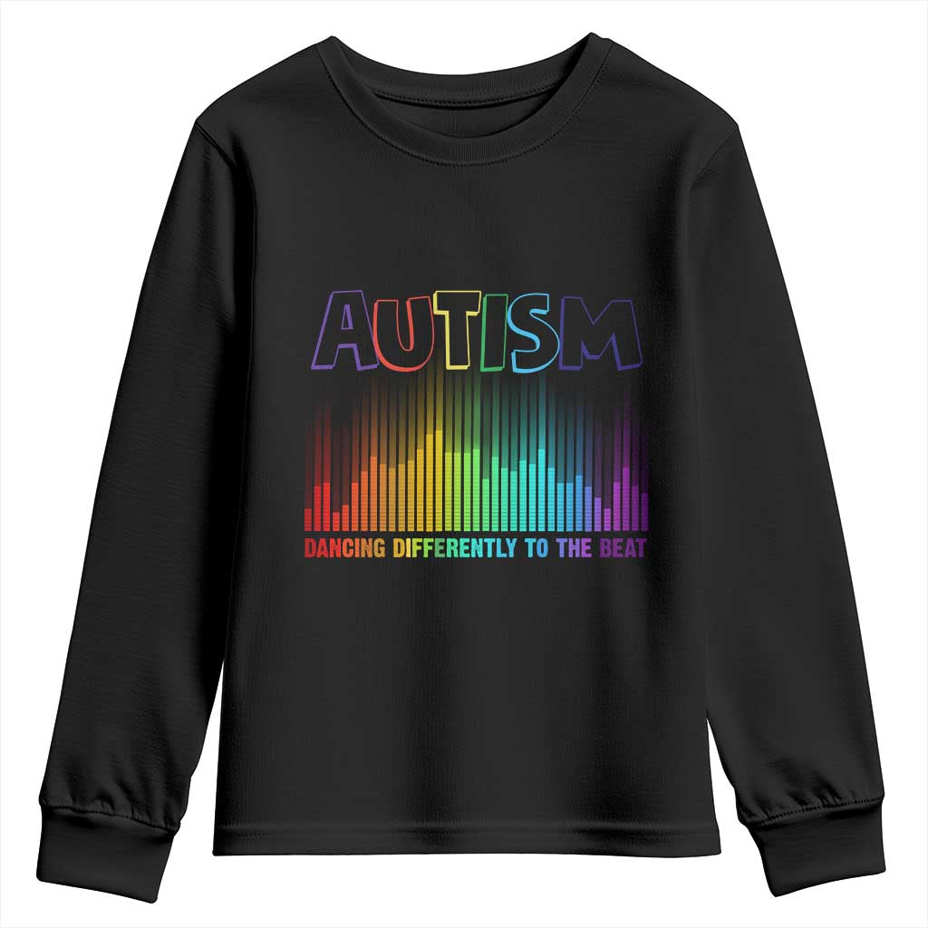 Autism Awareness Youth Sweatshirt Autism Dancing Differently To The Beat TS11 Black Print Your Wear