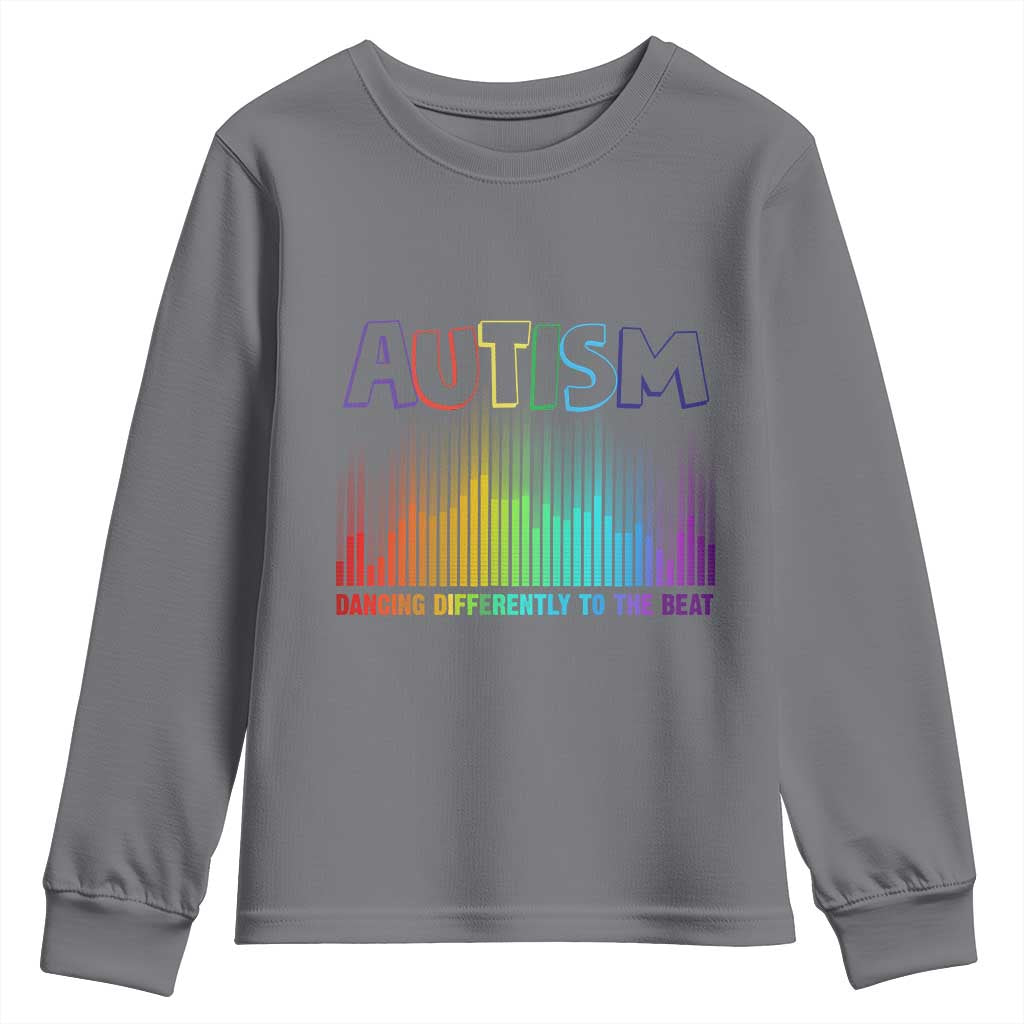Autism Awareness Youth Sweatshirt Autism Dancing Differently To The Beat TS11 Charcoal Print Your Wear