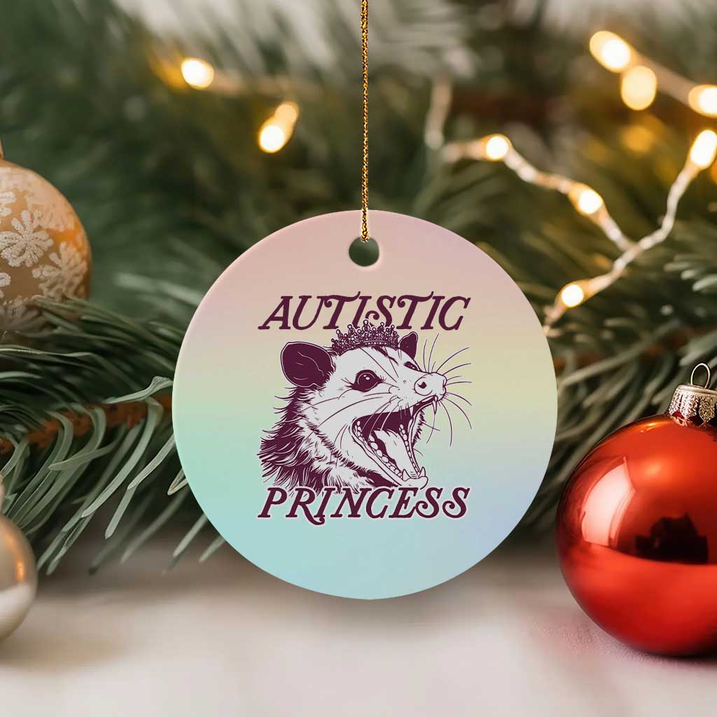 Funny Autistic Princess Ceramic Ornament Autism Awareness Opposum TS11 1pc Pastel Print Your Wear