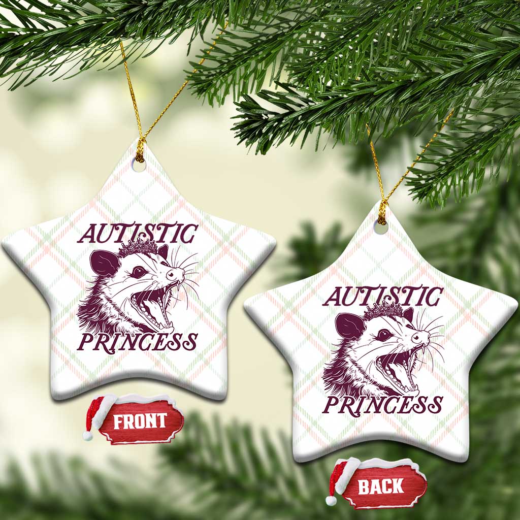 Funny Autistic Princess Ceramic Ornament Autism Awareness Opposum TS11 Print Your Wear