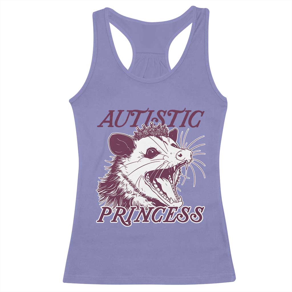 Funny Autistic Princess Racerback Tank Top Autism Awareness Opposum TS11 Violet Print Your Wear